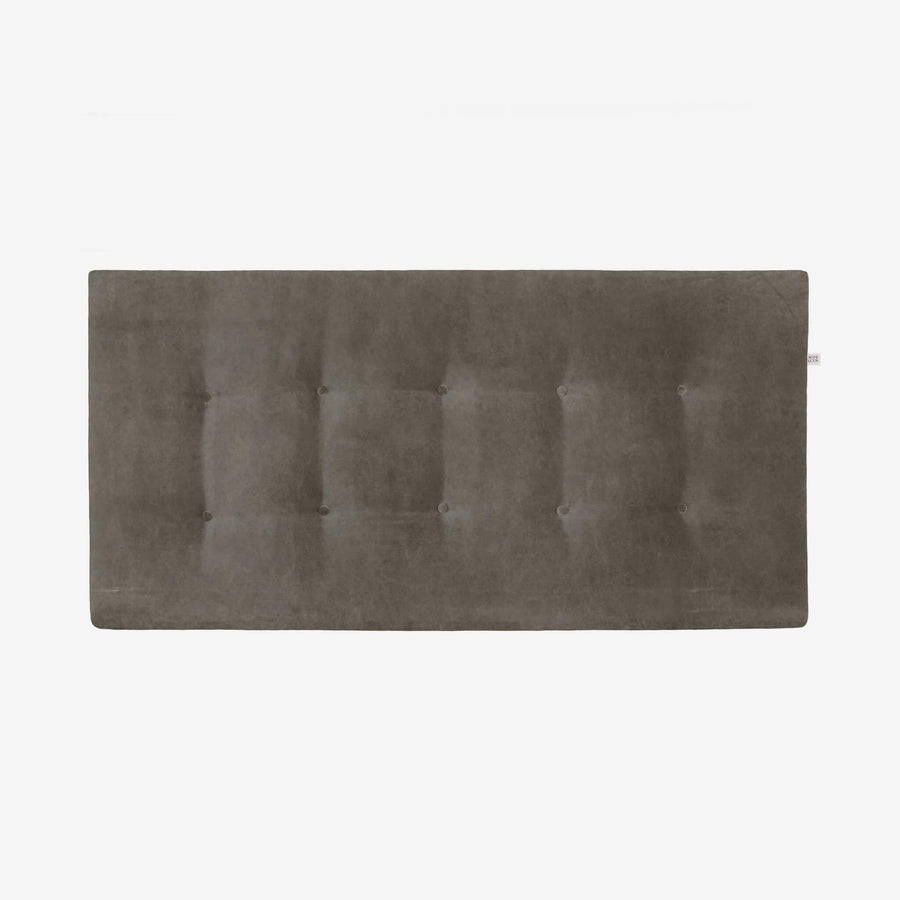 sengegavl 140x60 cm i gråbrun vasket bomuld
