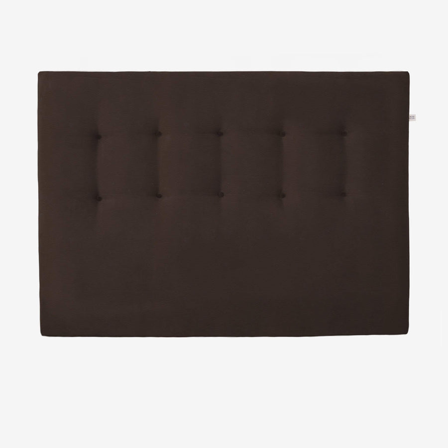 sengegavl 140x80 cm i mørkebrun læder