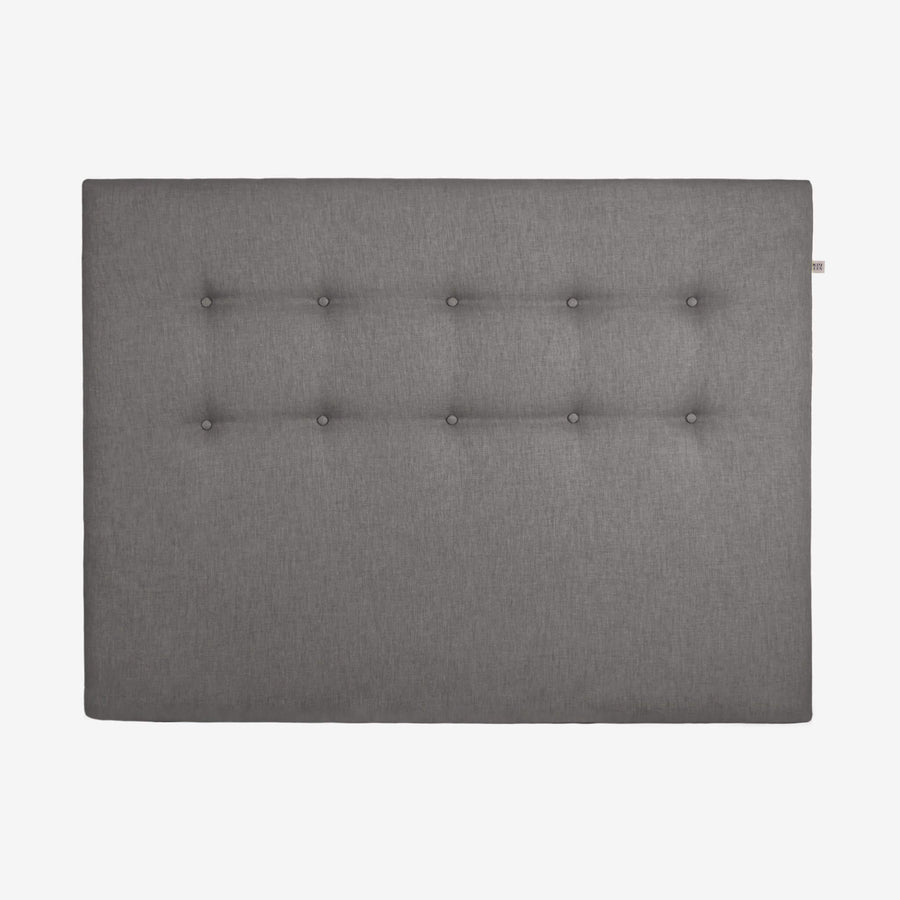 sengegavl 140x100 cm i grå polyester