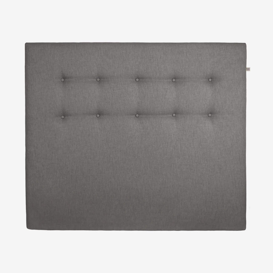 sengegavl 140x120 cm i grå polyester