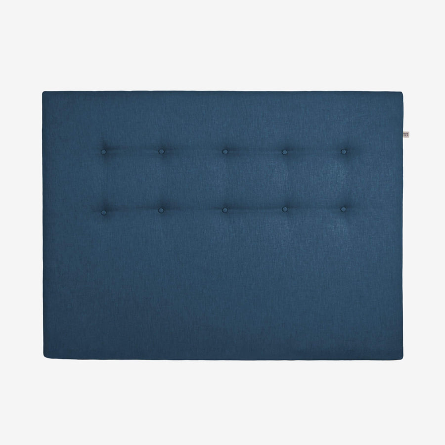 sengegavl 140x100 cm i mørkeblå polyester