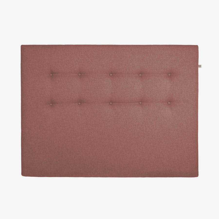 sengegavl 140x100 cm i mørk rosa polyester