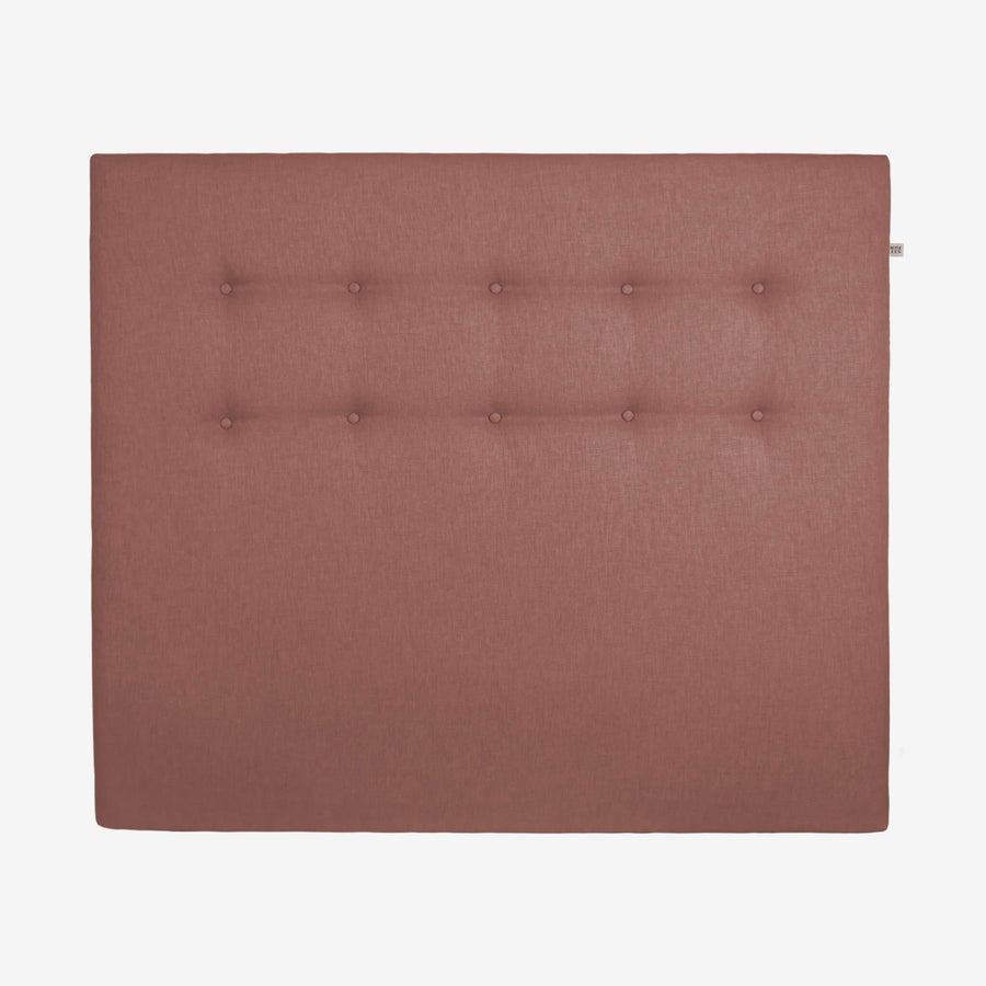 sengegavl 140x120 cm i mørk rosa polyester