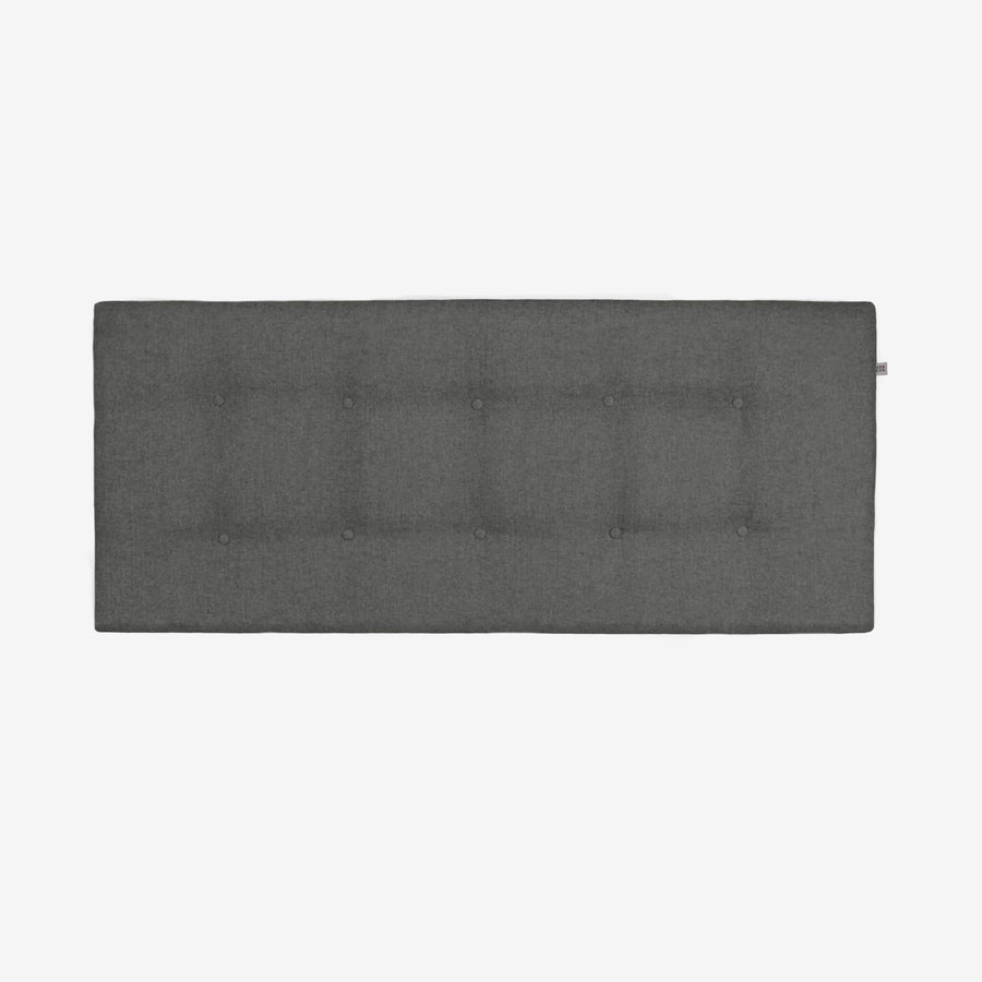 sengegavl 140x60 cm i sandfarvet koksgrå uld (genbrugsuld)