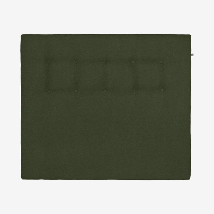 sengegavl 140x120 cm i flaskegrøn uld (genbrugsuld)