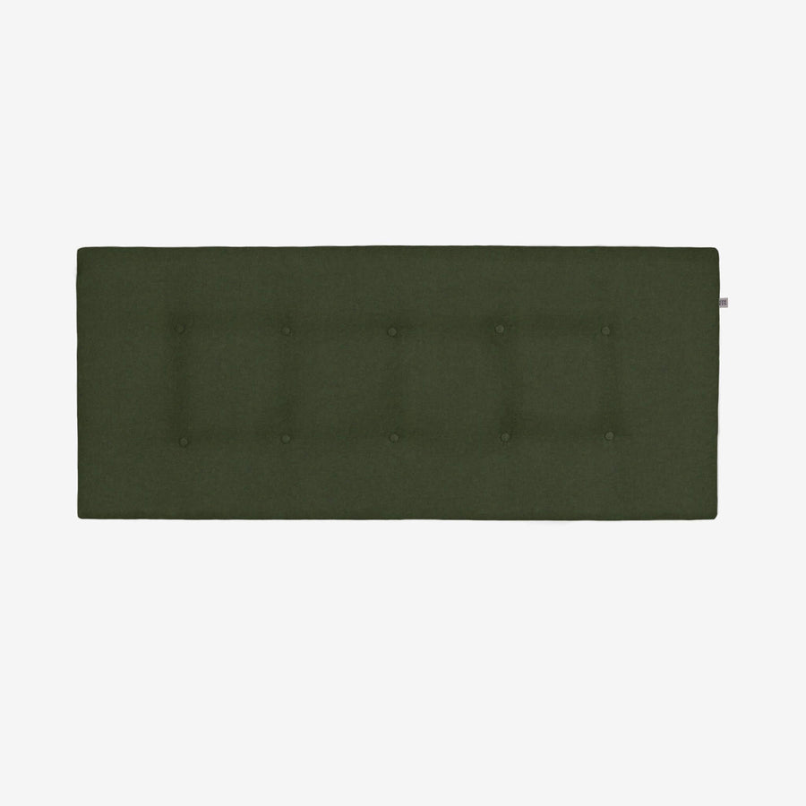 sengegavl 140x60 cm i flaskegrøn uld (genbrugsuld)
