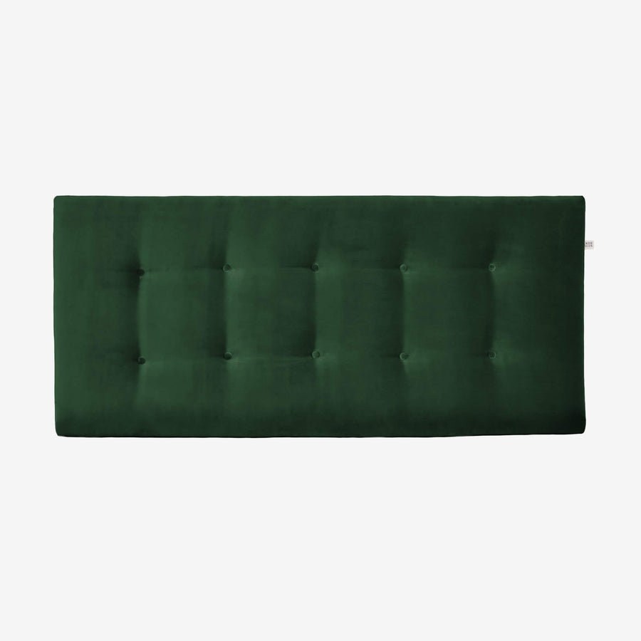 sengegavl 140x60 cm i mørkegrøn velour