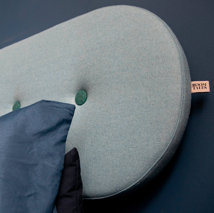newton sengegavl i lyseblå genbrugsuld | design selv | sengegavl på mål - 2