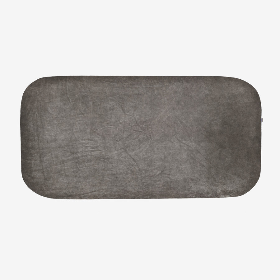 sengegavl 140x70 cm i gråbrun vasket bomuld