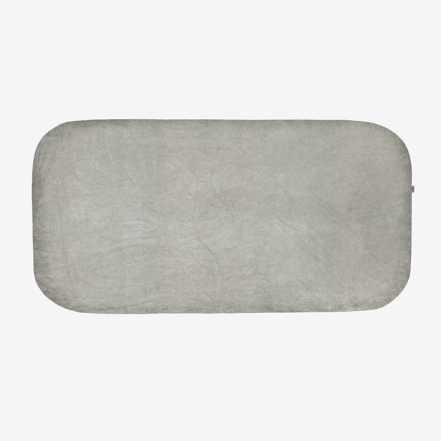 sengegavl 140x70 cm i gråbeige vasket bomuld